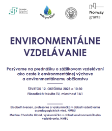 prednáška o environmentálnom vzdelávaní